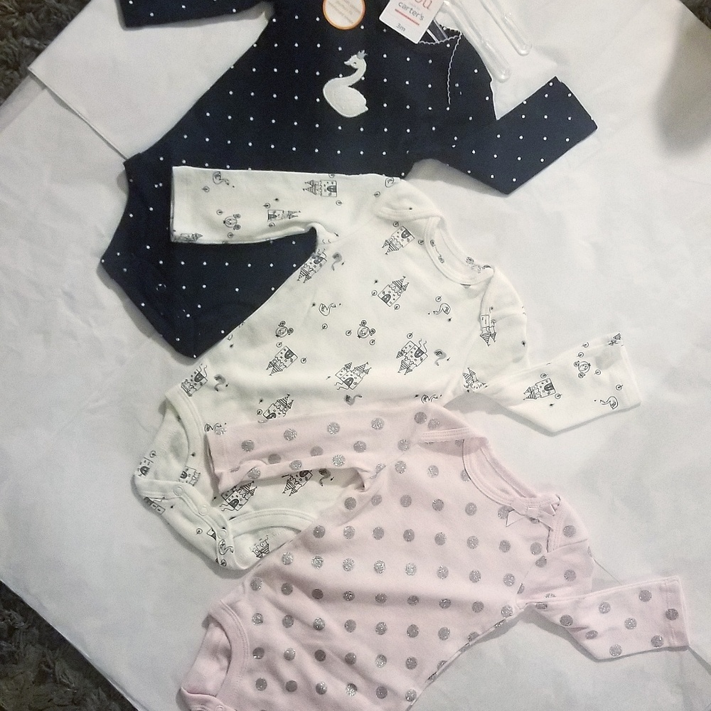 New 3 Piece Long Sleeve Onesies 3 Months